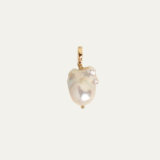 NALU charm from After-Sun Hours, a single baroque pearl on a removable clasp.